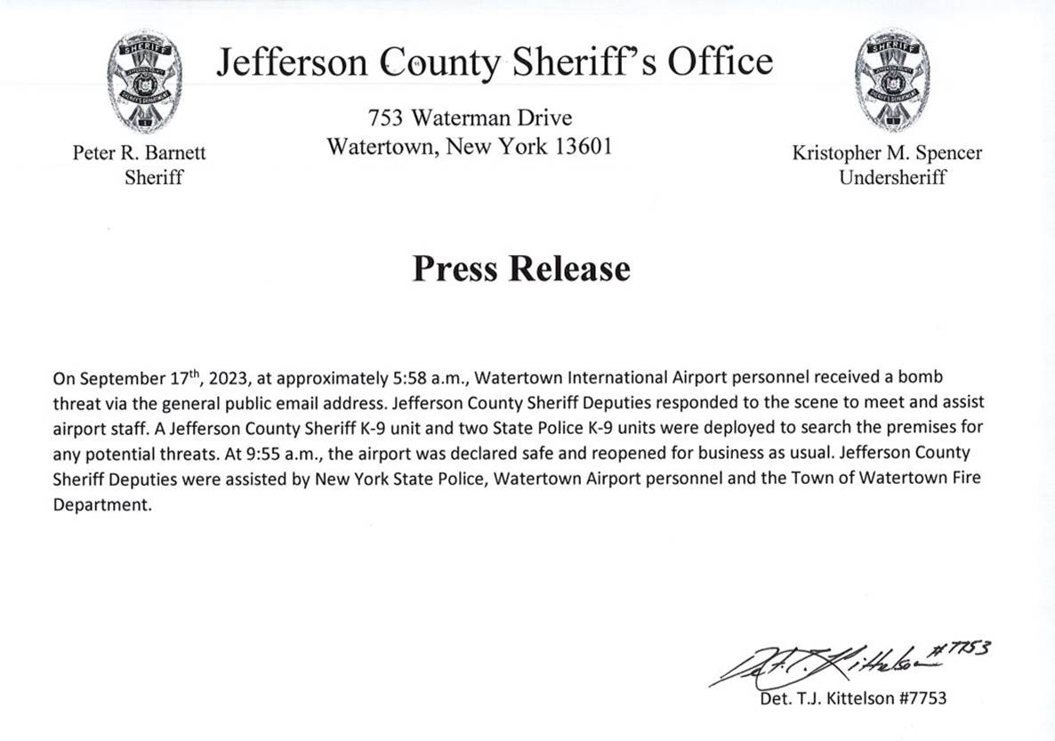 A press release letter with a signature

Description automatically generated with medium confidence