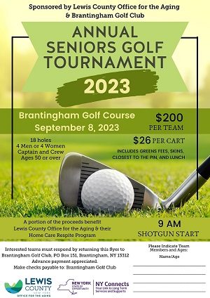 A golf tournament poster with golf club and ball

Description automatically generated