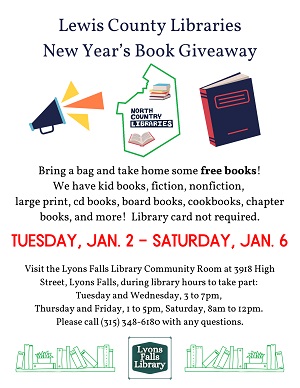 A poster for a book giveaway

Description automatically generated