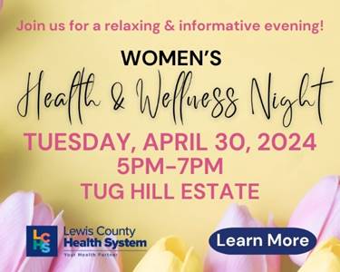 A poster for women's health and wellness night

Description automatically generated