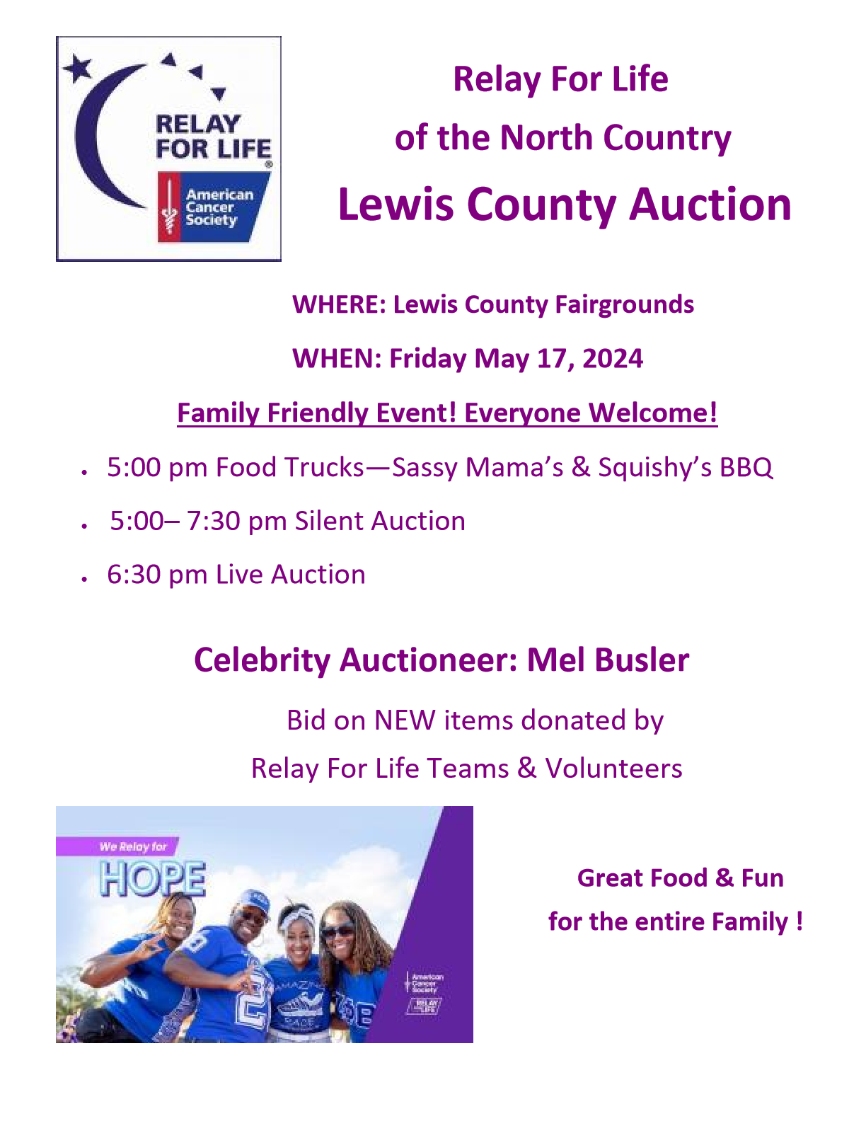 A poster for a charity event

Description automatically generated