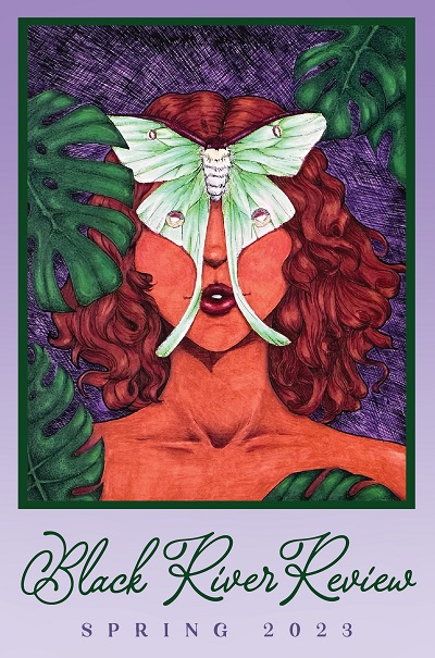 A person with a butterfly on her face

Description automatically generated