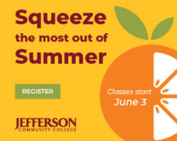 A yellow poster with text and orange fruit

Description automatically generated