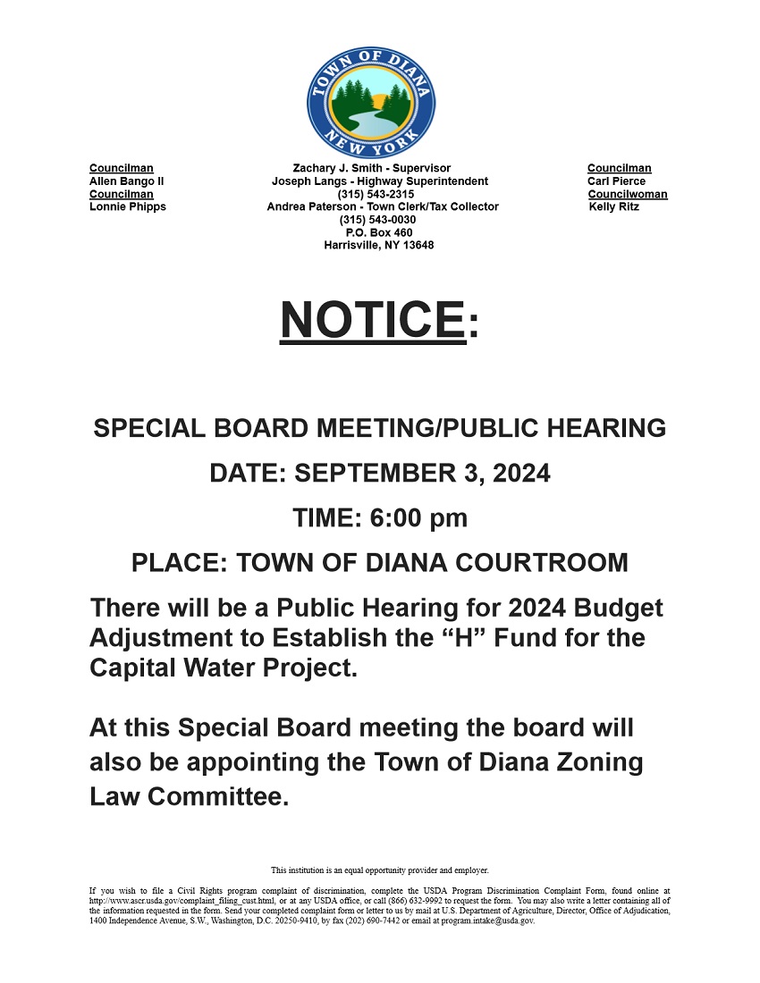 A notice for a board meeting

Description automatically generated