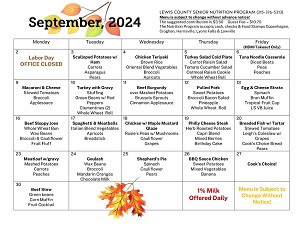 A calendar with a list of food

Description automatically generated