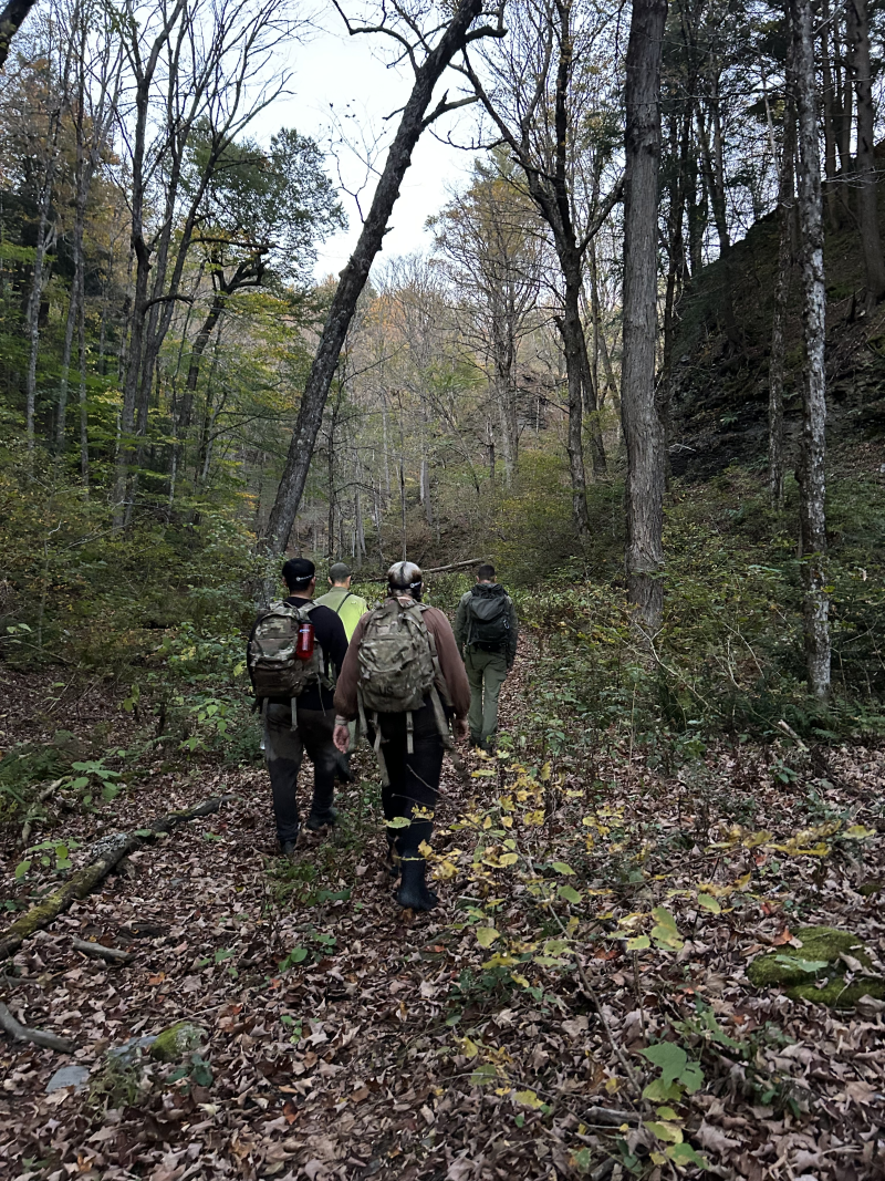 hikers during rescue in the woods