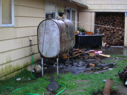 Oil spill from a home heating tank