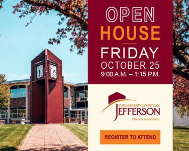 A poster for a university open house

Description automatically generated