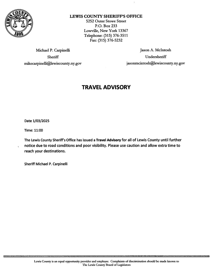 A close-up of a travel advisory letter

Description automatically generated