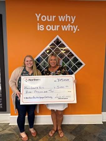 Two women holding a large check

AI-generated content may be incorrect.