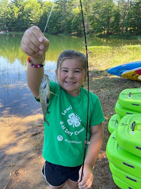A child holding a fish on a fishing line

AI-generated content may be incorrect.