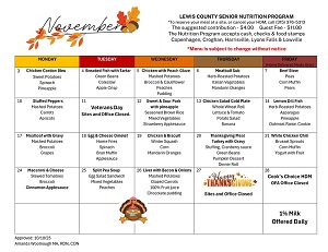 A calendar with a thanksgiving menu

AI-generated content may be incorrect.