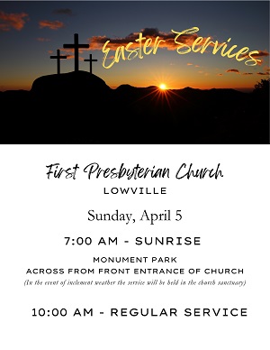 A flyer with a sunset and three crosses

AI-generated content may be incorrect.