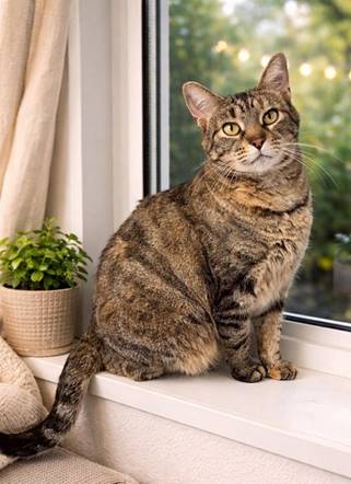 A cat sitting on a window sill

AI-generated content may be incorrect.