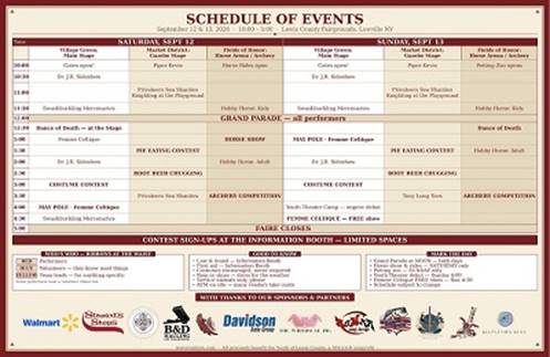 A schedule of events with a few logos

AI-generated content may be incorrect.