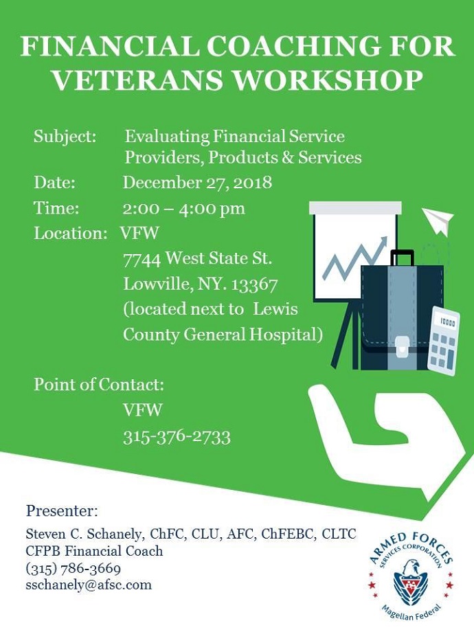 Financial Coaching for Veterans December Poster