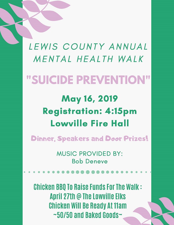 Lewis County Annual Mental Health Walk Set for May 16 in Lowville